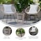 Flash Furniture 3PC Tan Rattan Set-Side Table-Light Gray Cushions TW-VN017-18-TAN-GG - alternate 2